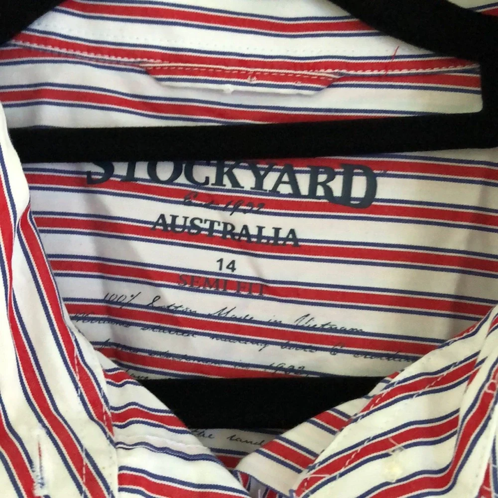R.M. Williams Stockyard Ladies size 14 Striped Button Down Shirt - Picture 3 of 5